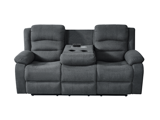 Florence 3 Seater Electric Recliner Sofa Grey Fabric
