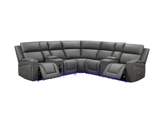 Foster Electric Recliner Corner Sofa Aire Leather