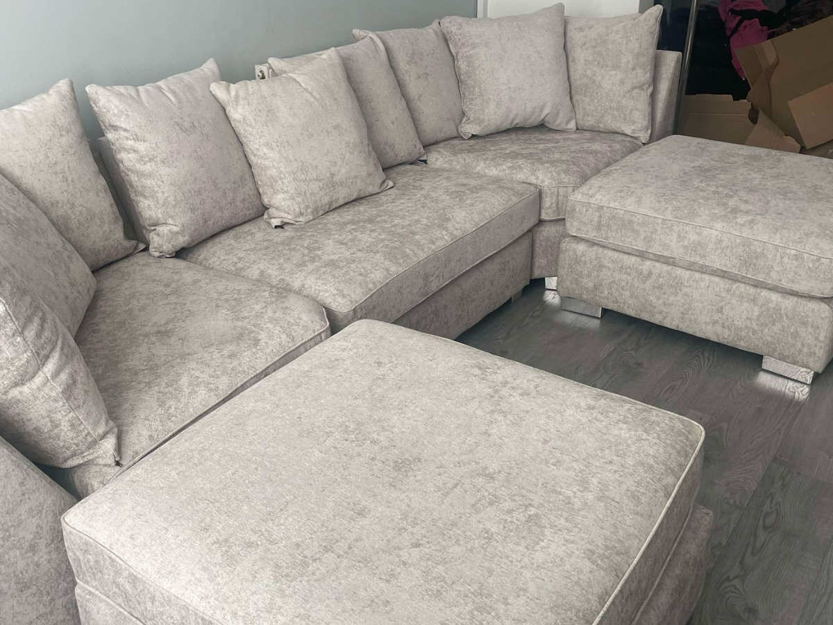 London U Shaped Sofa Soft Chenille