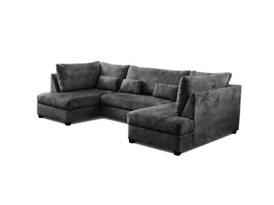 Meridian U Shape Sofa Bed with Storage Alaska Chenille