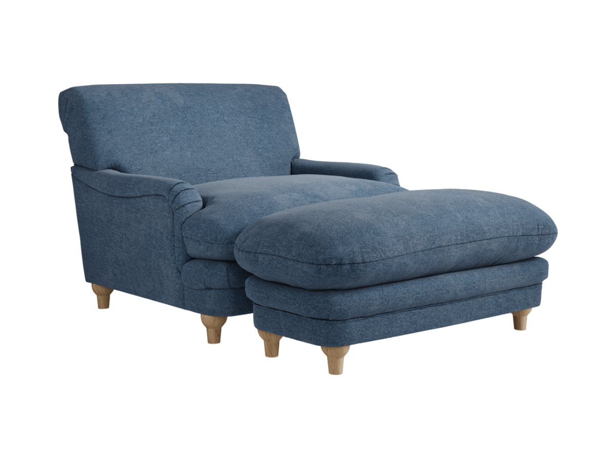 Plumpton Armchair in Denim Blue Chenille