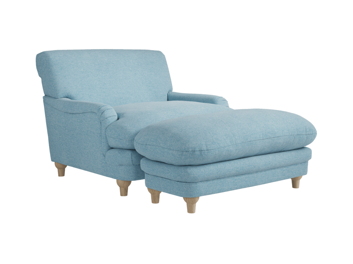 Plumpton Armchair in Duck Egg Blue Chenille