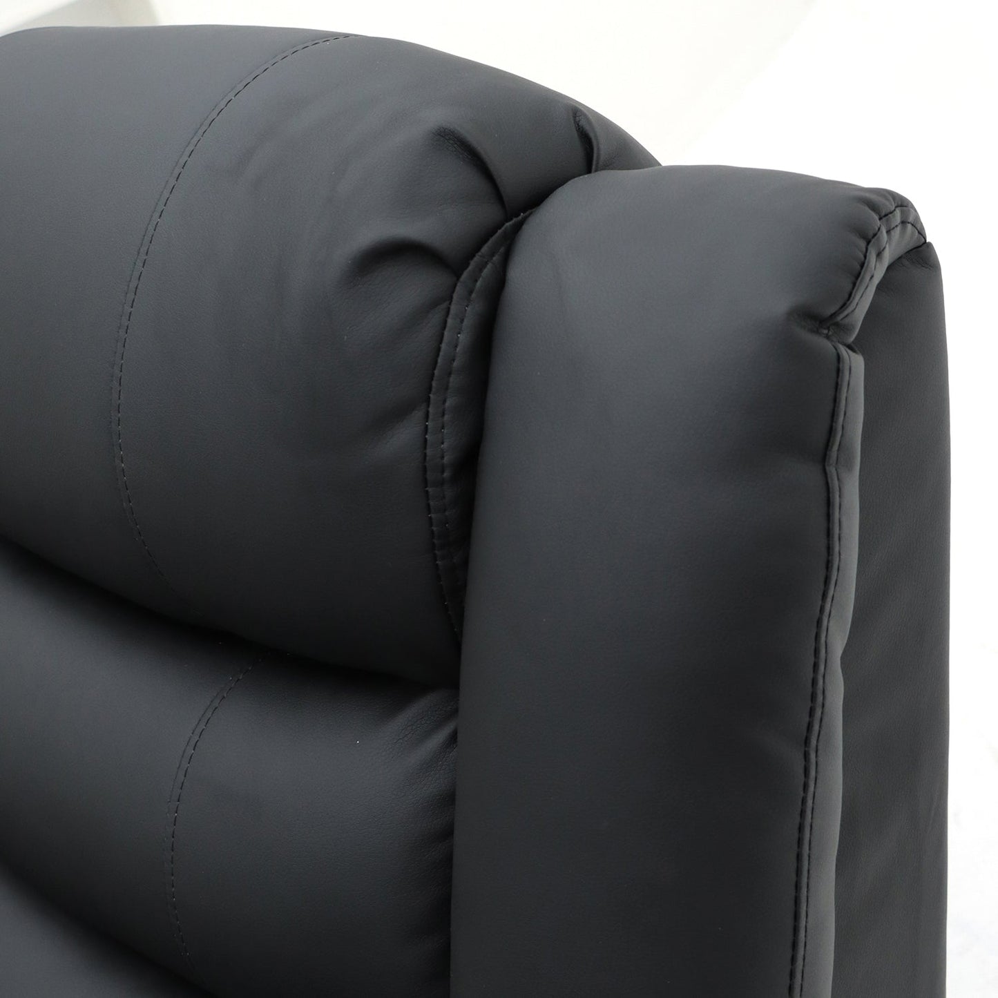 Roma Recliner 3 Seater Sofa Black Aire Leather