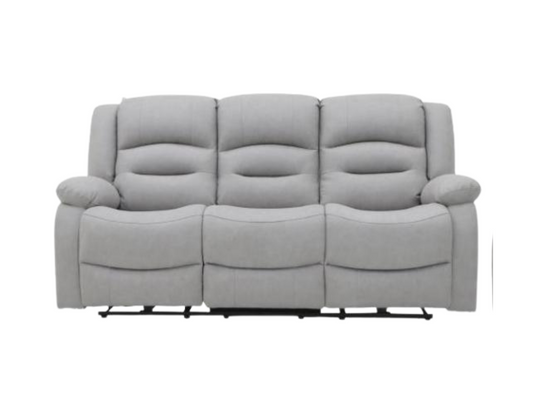 Saxon 3+2+1 Electric Recliner Sofa Set Light Grey Suede