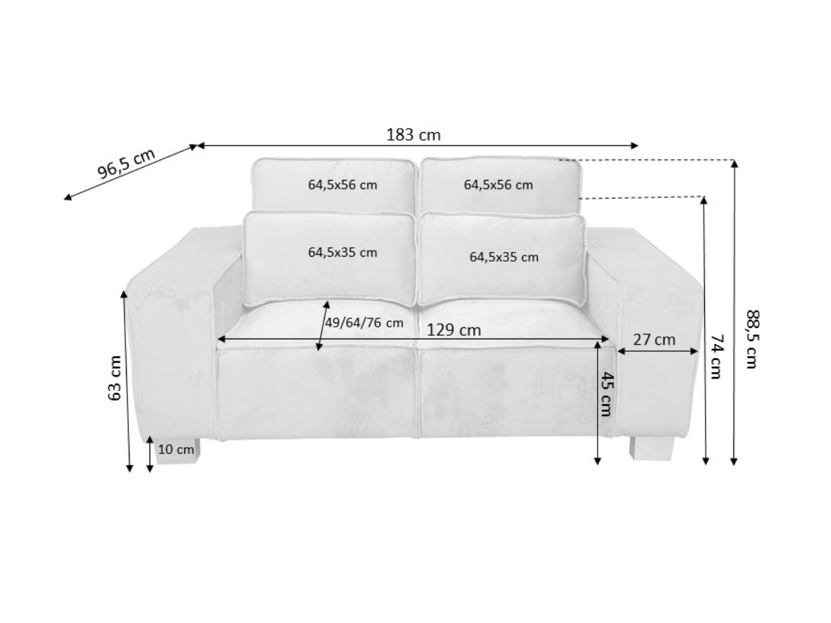 Sloane Luxury 2 Seater Sofa Plush Velvet Mink