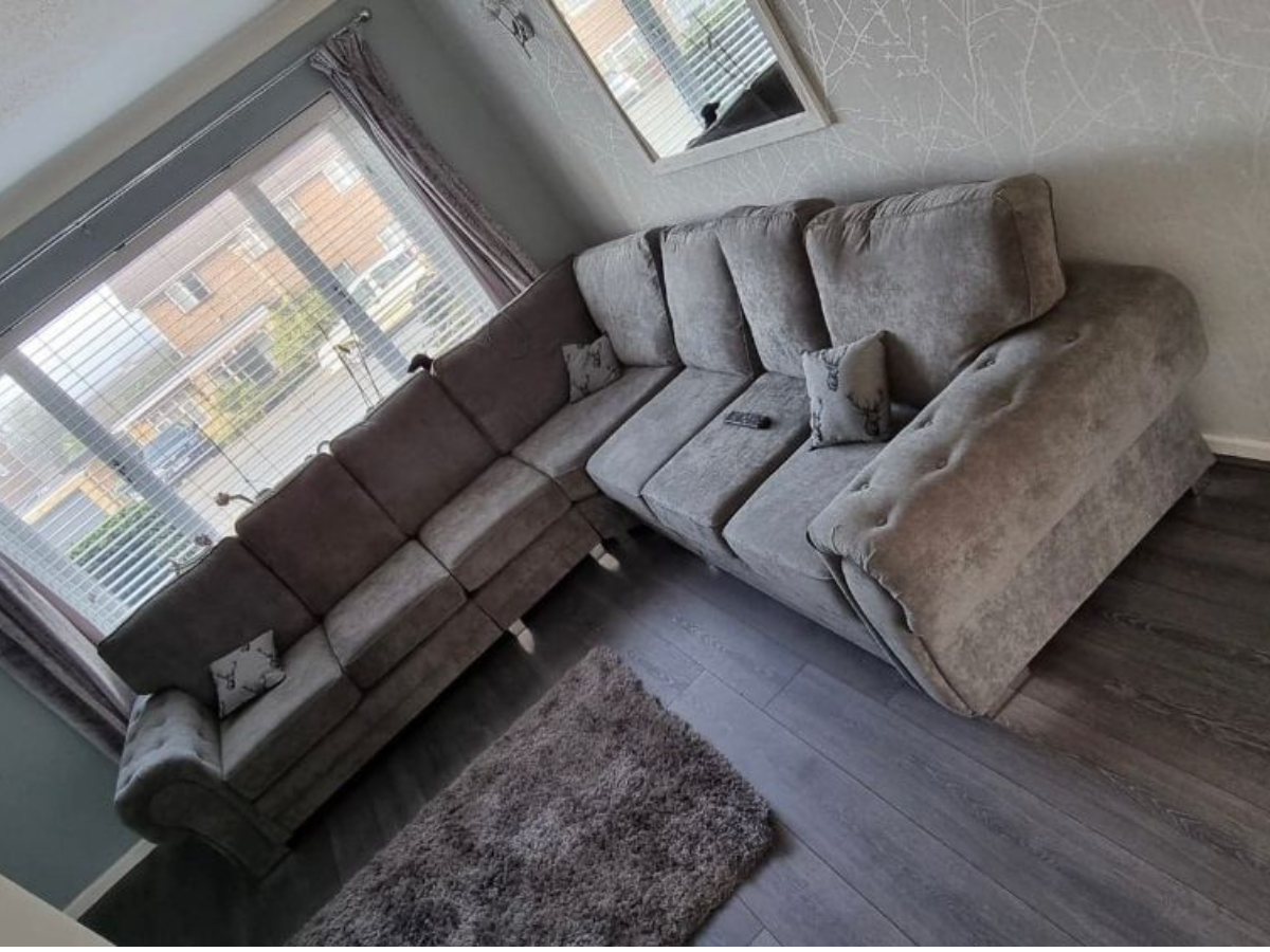 Vegas Corner Sofa 7 Seater Universal Full Back Grey