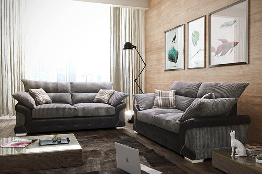 Logan 3 Seater Sofa Black-Grey
