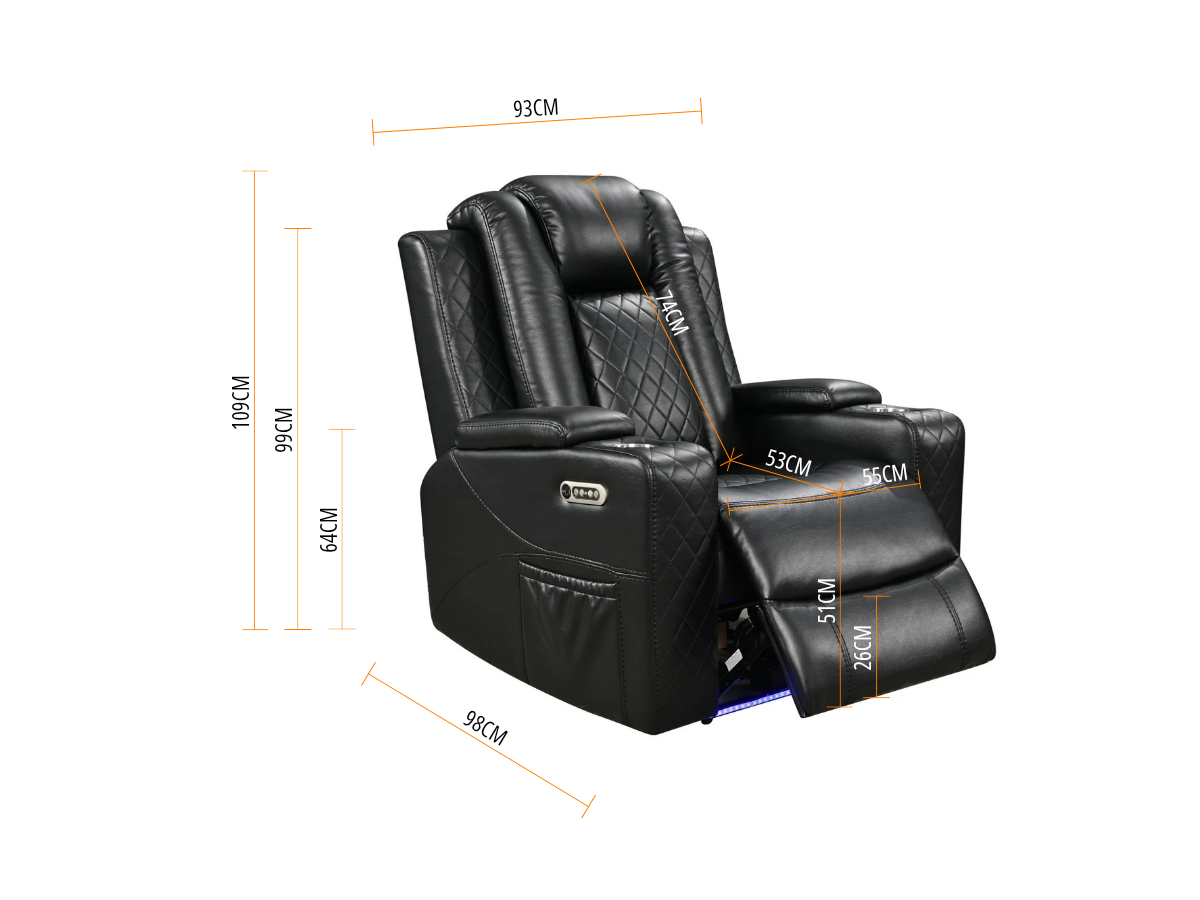 Sianna Electric Recliner Armchair Aire Leather