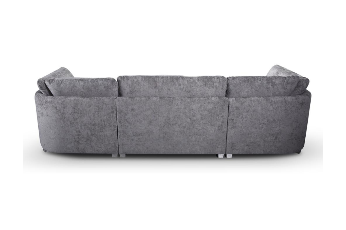 Bishop U-Shaped Sofa Platinum Grey Luxe Chenille
