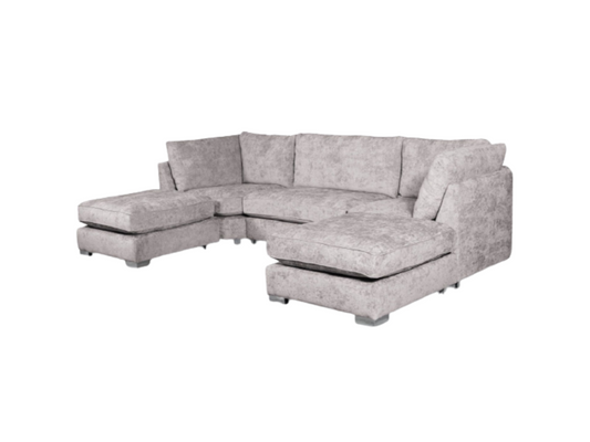 Brixton U Shape Corner Sofa Truffle Chenille