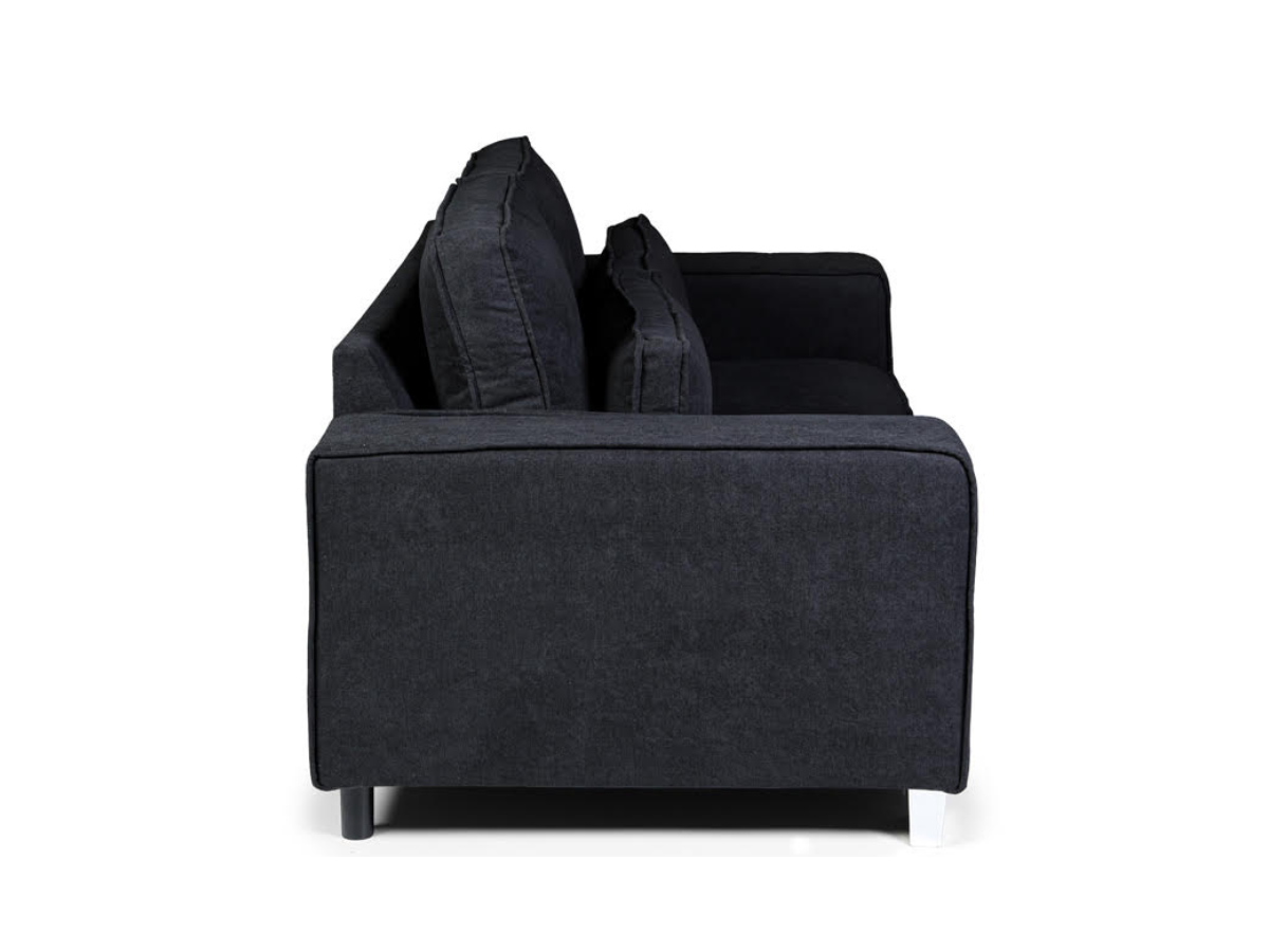 Broadgate 3 Seater Sofa Black Kensington Fabric