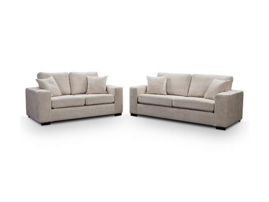 Chestnut 3+2 Sofa Set Cream Enzo Fabric