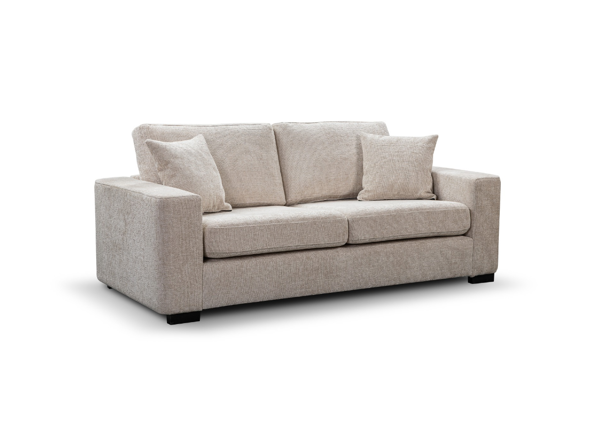 Chestnut 3 Seater Sofa Cream Enzo Fabric