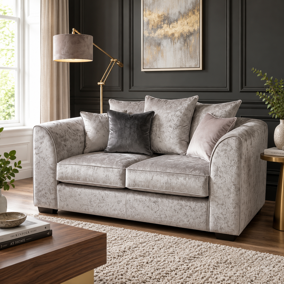 Dylan Crushed Velvet L Shape, Corner & 3+2– Luxury & Sophisticated Comfort Sofa
