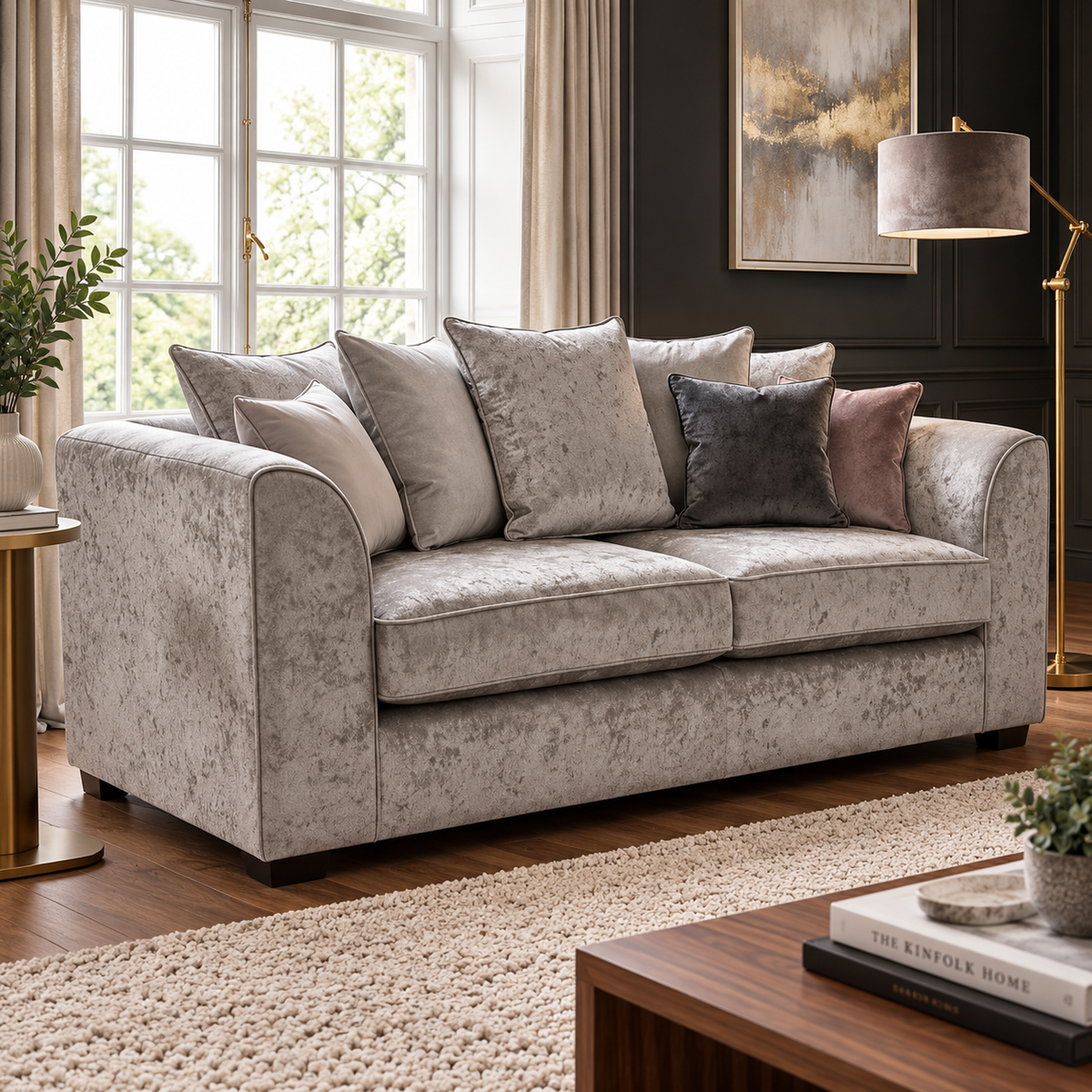 Dylan Crushed Velvet L Shape, Corner & 3+2– Luxury & Sophisticated Comfort Sofa
