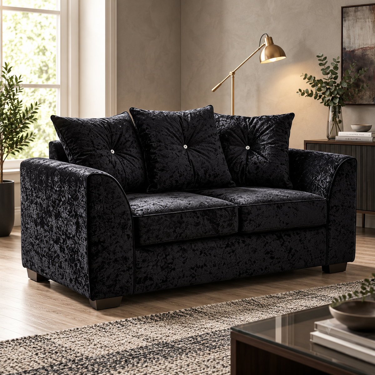 Dylan Crushed Velvet L Shape, Corner & 3+2– Luxury & Sophisticated Comfort Sofa