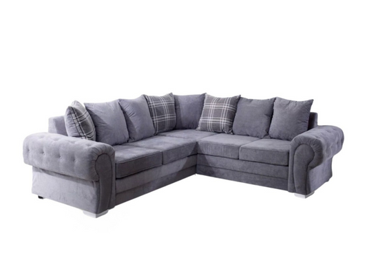 Verona Fernando Corner Sofa Bed Scatter Back Sleeper Grey