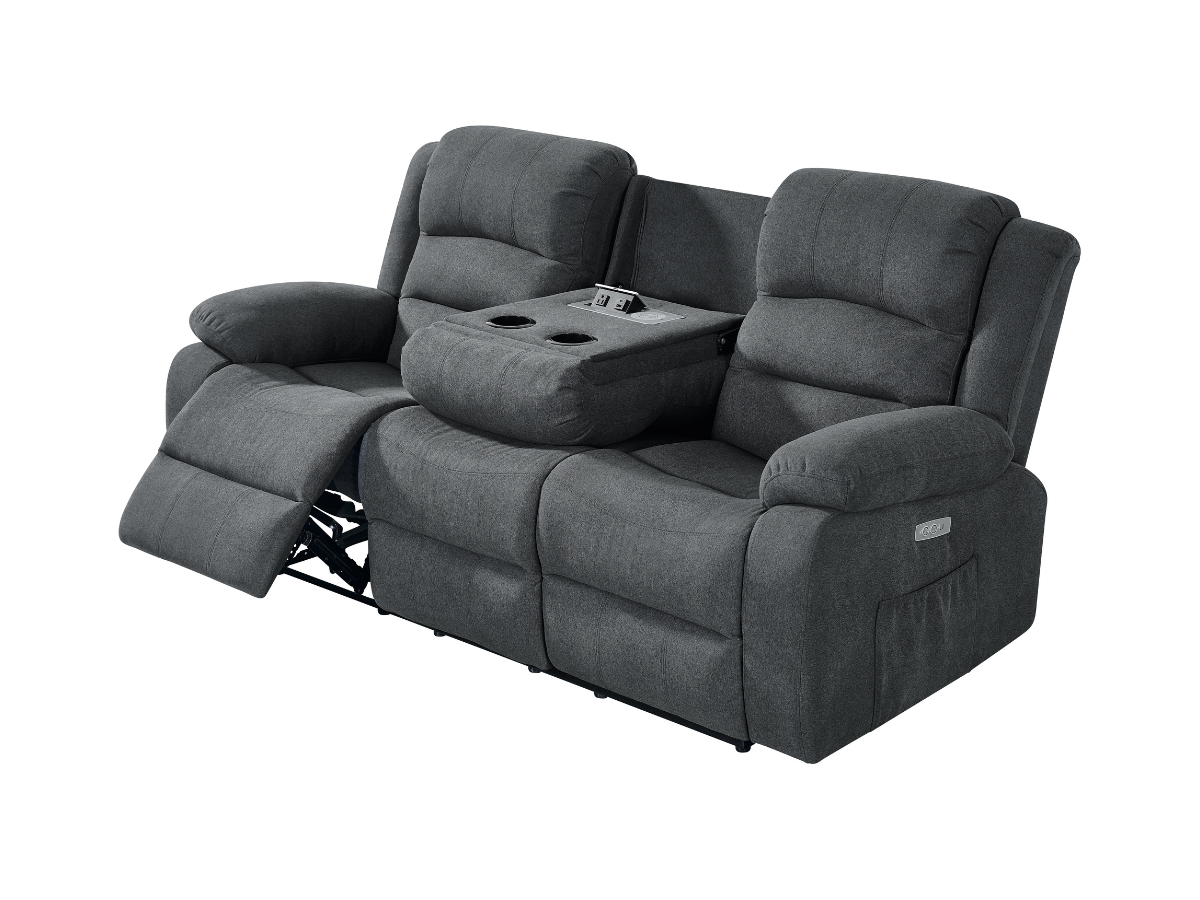 Florence 3 Seater Electric Recliner Sofa Grey Fabric