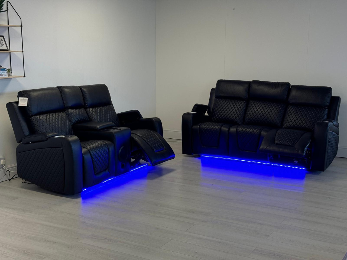 Florida 3+2 Electric Recliner Sofa Set Aire Leather