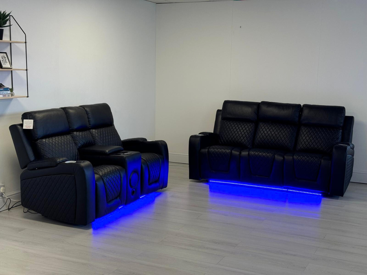 Florida 3+2 Electric Recliner Sofa Set Aire Leather