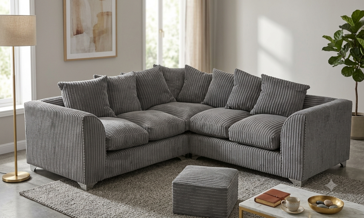 Dylan Jumbo Cord L Shape, Corner & 3+2 – Ultimate Comfort & Contemporary Style Sofa