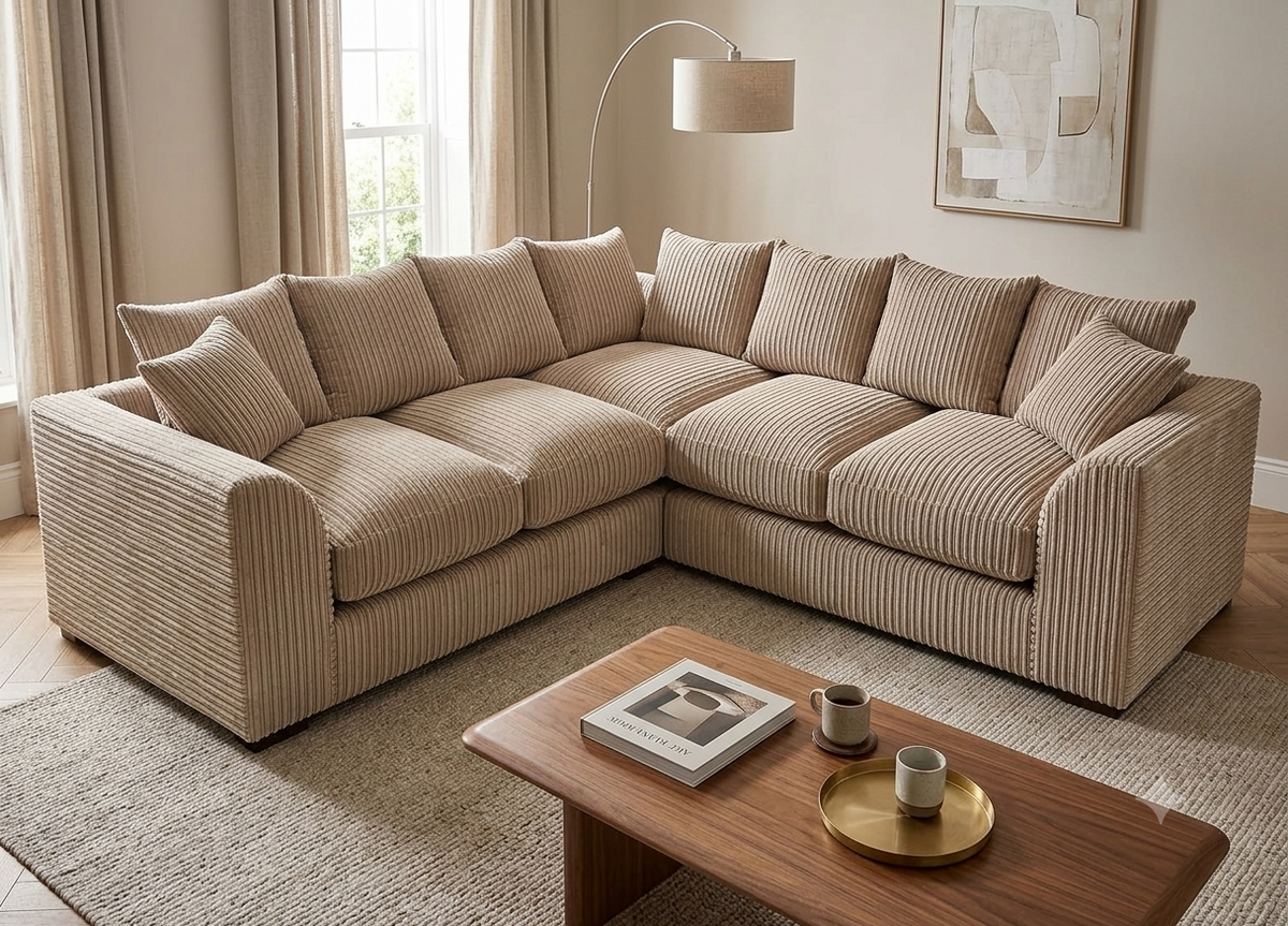Dylan Jumbo Cord L Shape, Corner & 3+2 – Ultimate Comfort & Contemporary Style Sofa