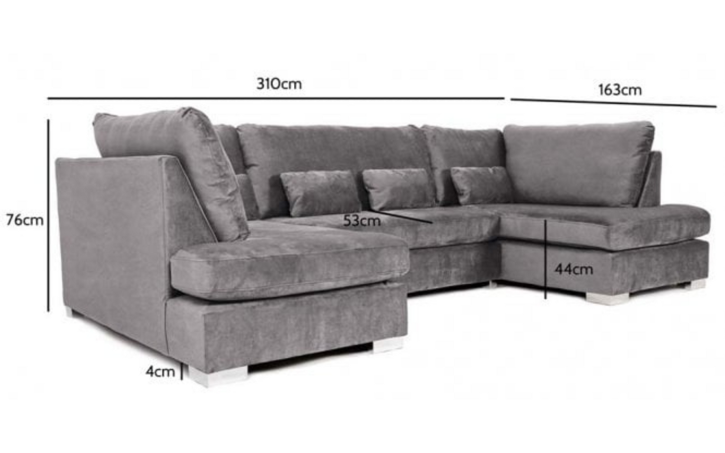 Belgravia U Shaped Sofa Plush Velvet