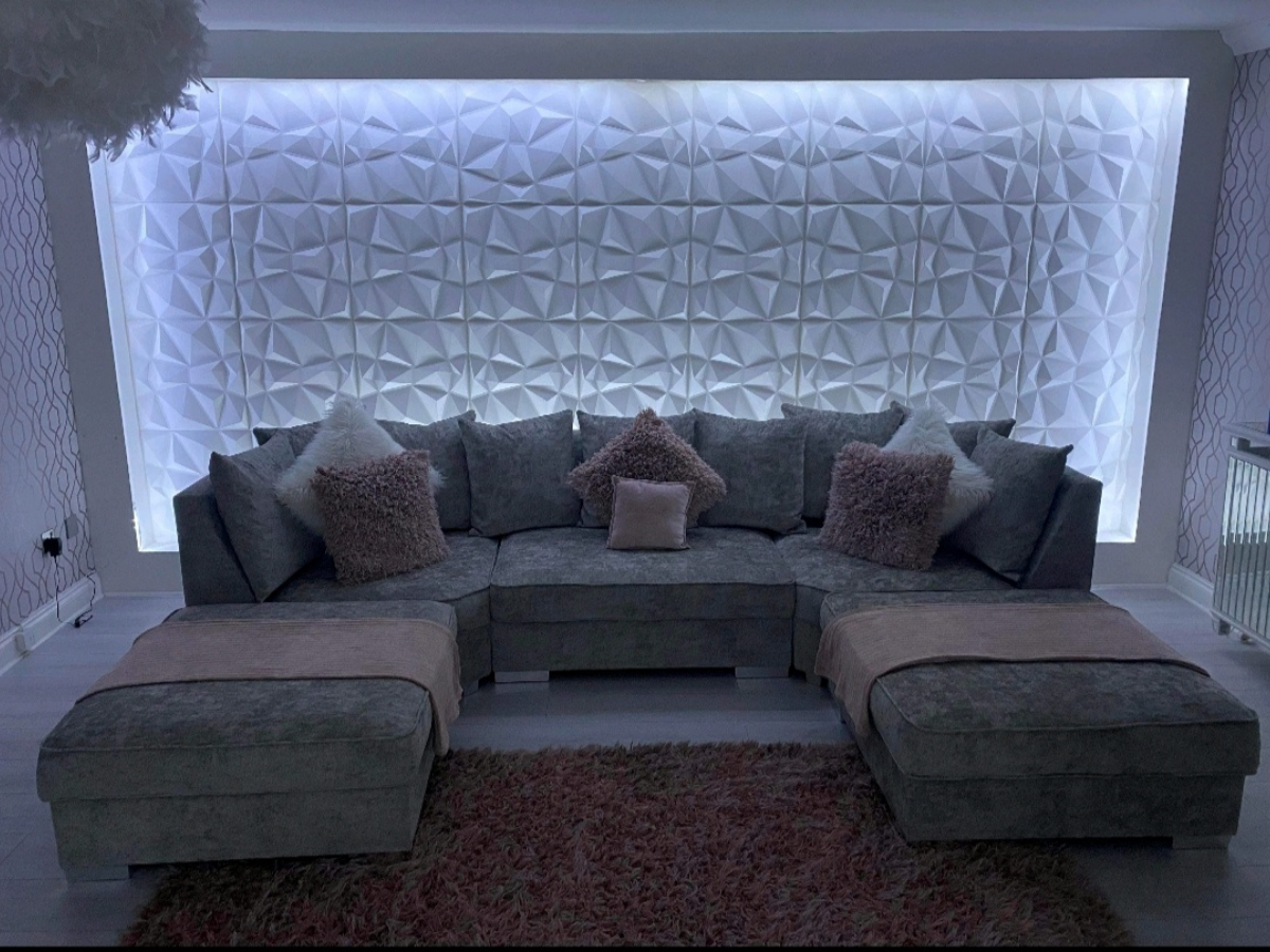 London U Shaped Sofa Soft Chenille