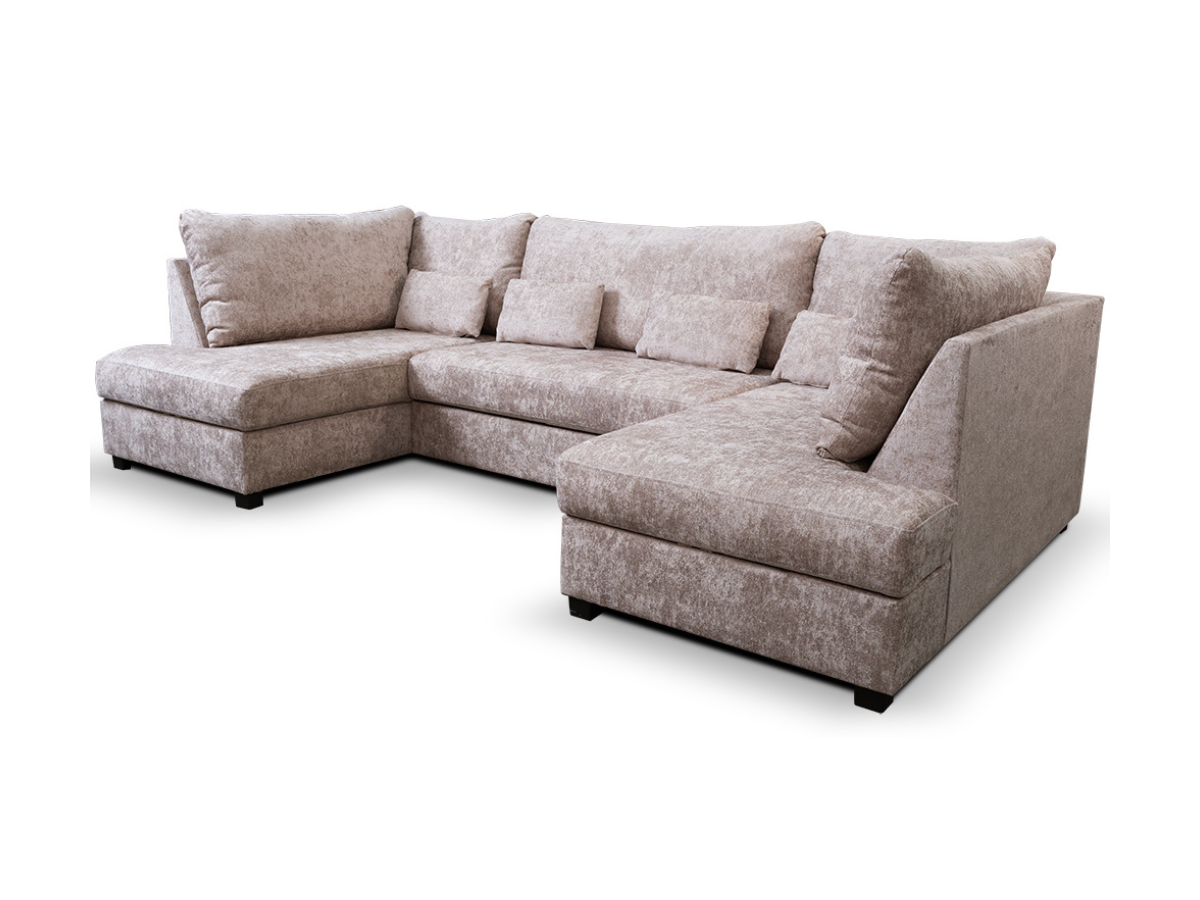 Meridian U Shape Sofa Bed with Storage Alaska Chenille