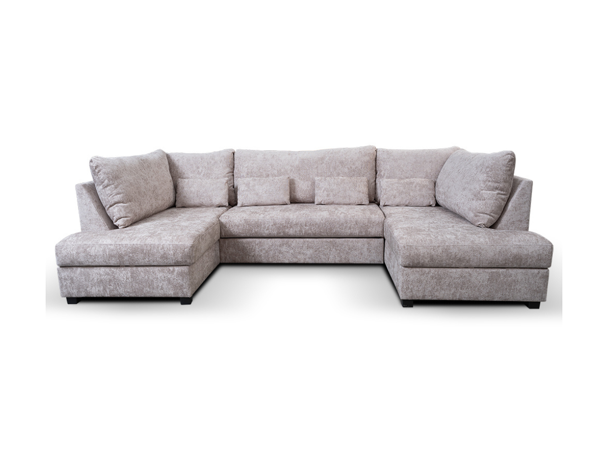 Meridian U Shape Sofa Bed with Storage Alaska Chenille