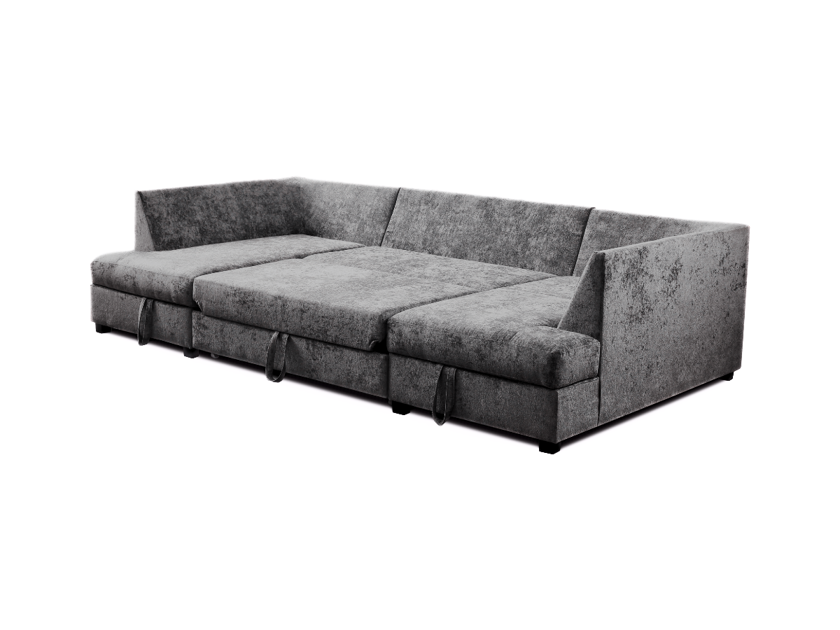 Meridian U Shape Sofa Bed with Storage Alaska Chenille