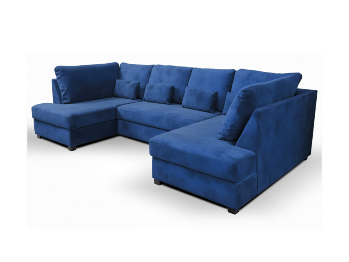 Meridian U Shape Velvet Sofa Bed with Storage
