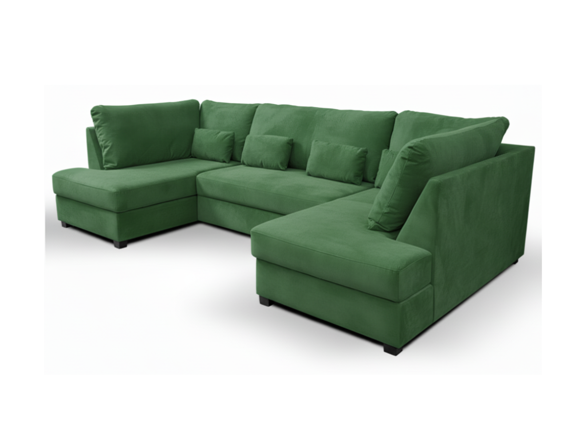 Meridian U Shape Velvet Sofa Bed with Storage