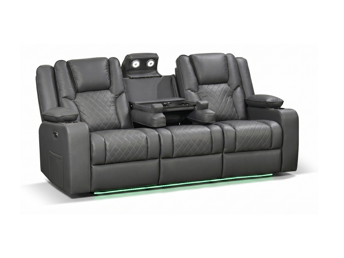 Orlando 3 Seater Black Electric Recliner Sofa