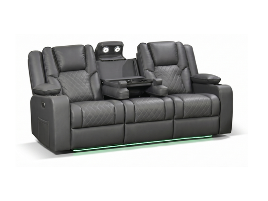 Orlando 3 Seater Black Electric Recliner Sofa