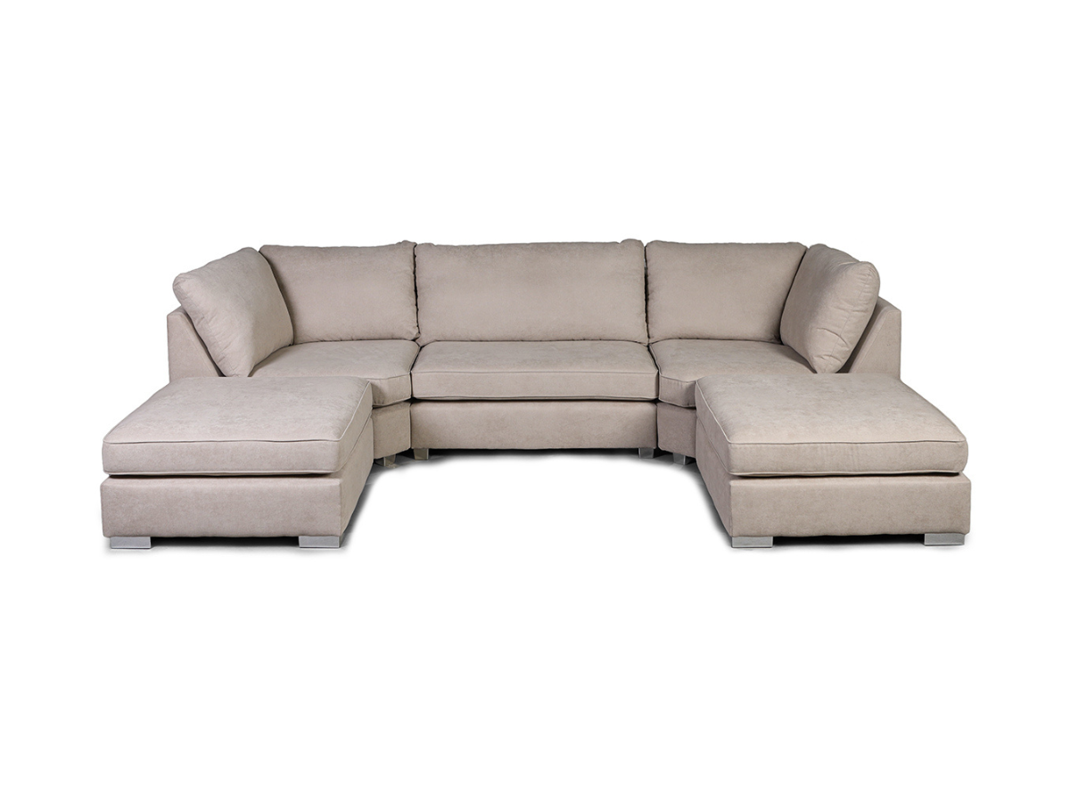 Primrose U Shape Sofa in Cream Kensington Fabric