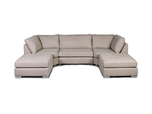 Primrose U Shape Sofa in Cream Kensington Fabric