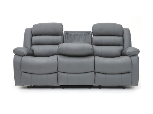 Sorrentino 3+2 Recliner Sofa Set in Grey Aire Leather