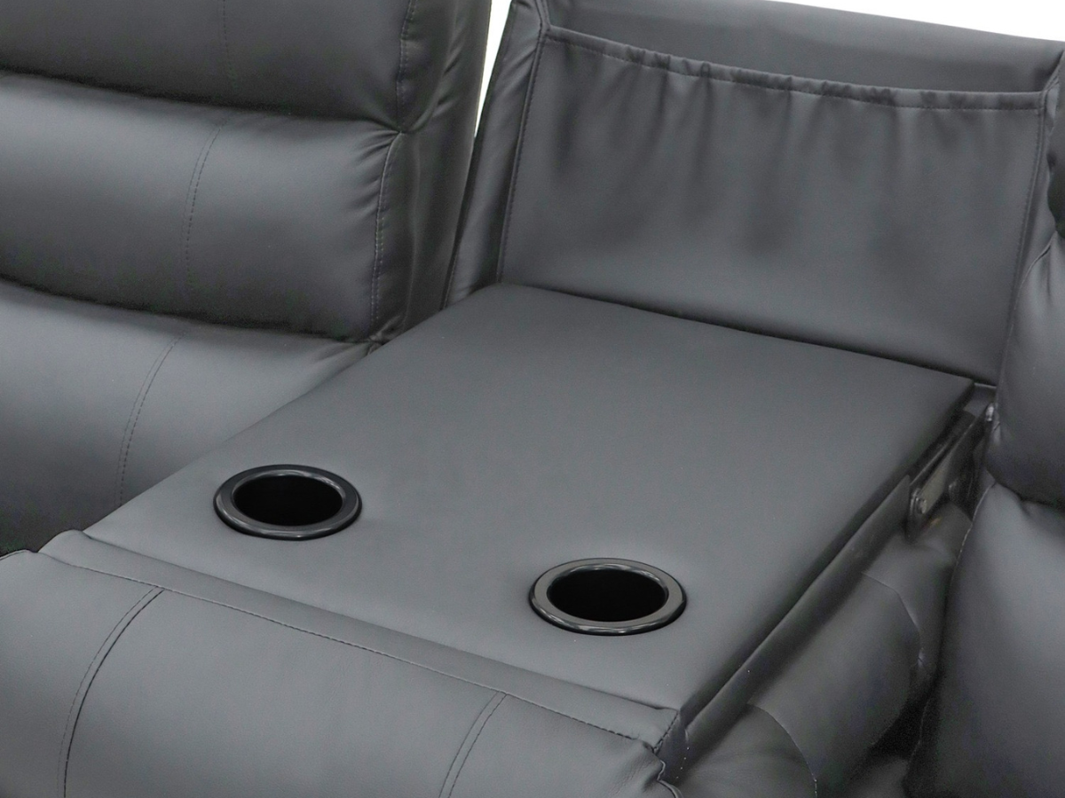 Sorrentino 3 Seater Recliner Sofa Grey Aire Leather