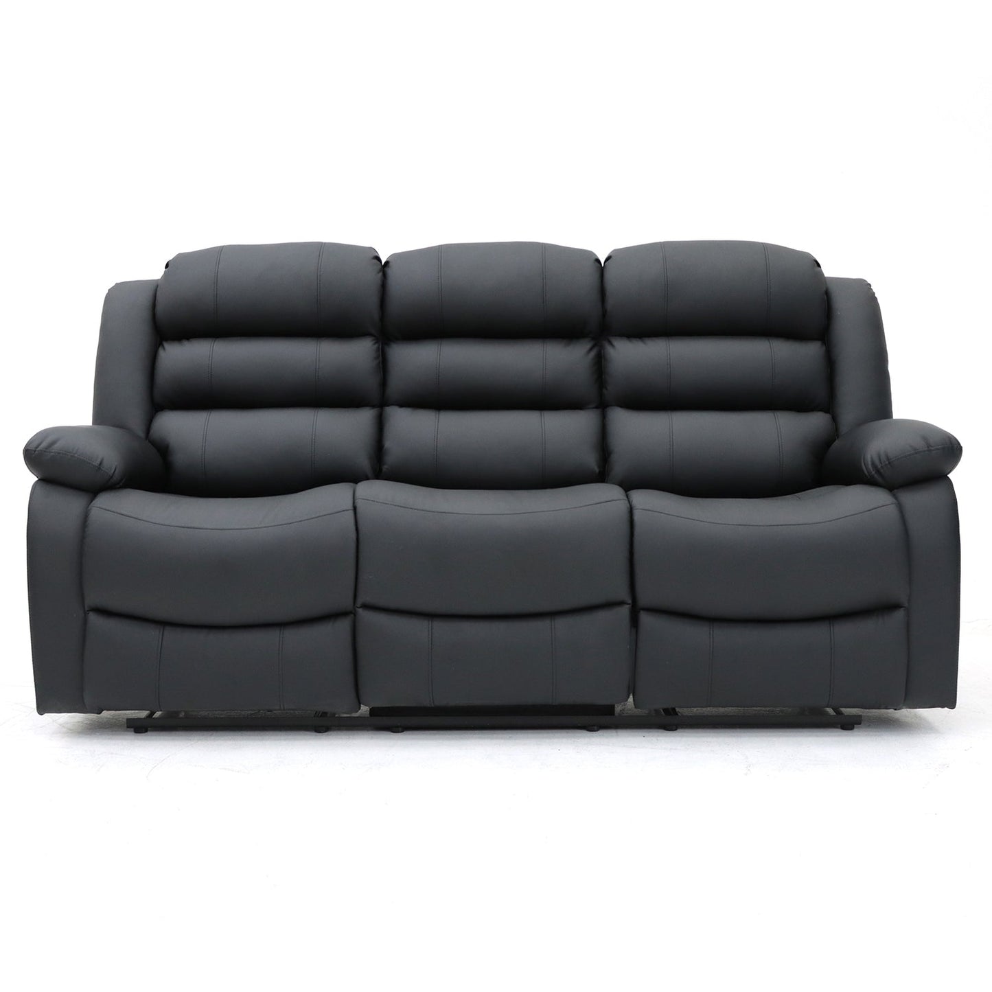 Sorrentino Recliner 3 Seater Sofa Black Aire Leather