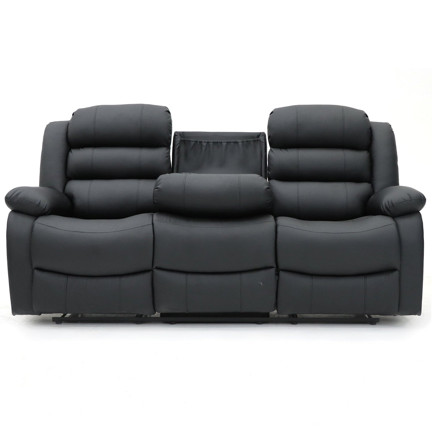 Sorrentino Recliner 3 Seater Sofa Black Aire Leather