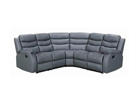 Roma Recliner Corner Sofa Grey Faux Leather