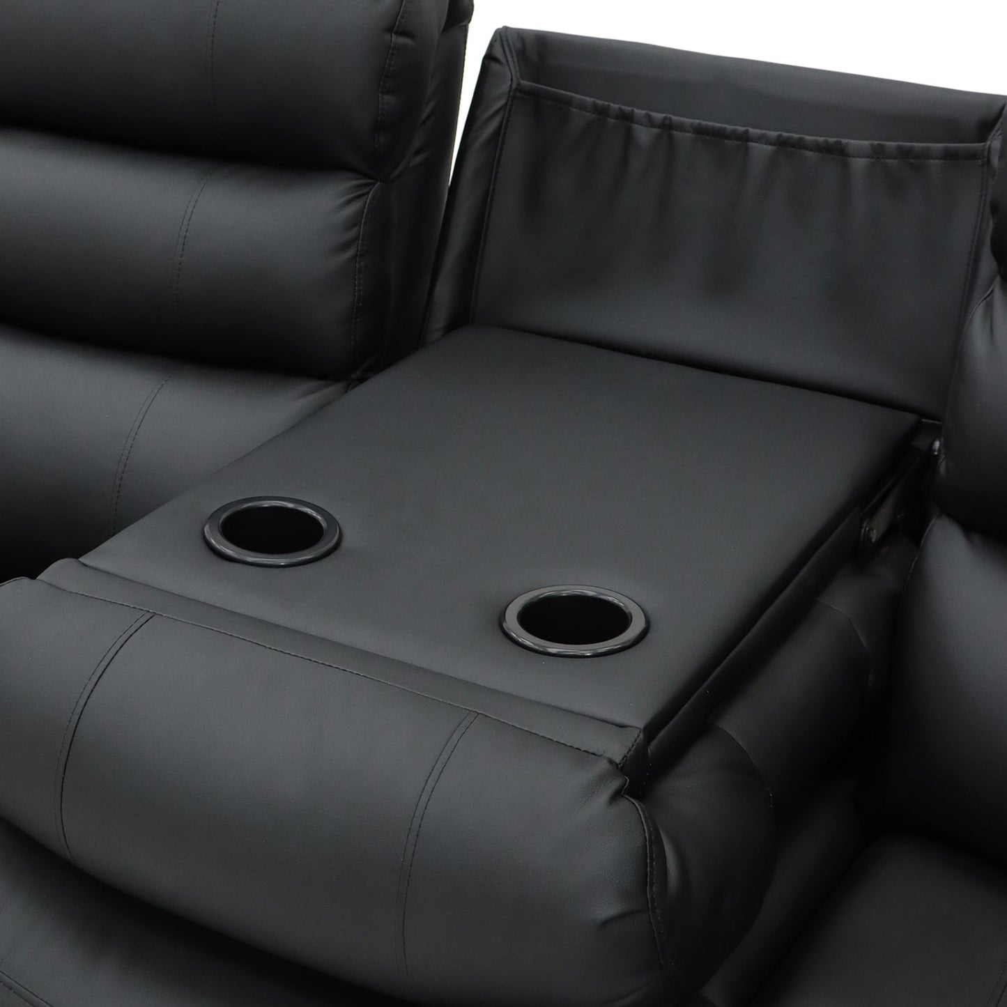 Sorrentino Recliner 3 Seater Sofa Black Aire Leather