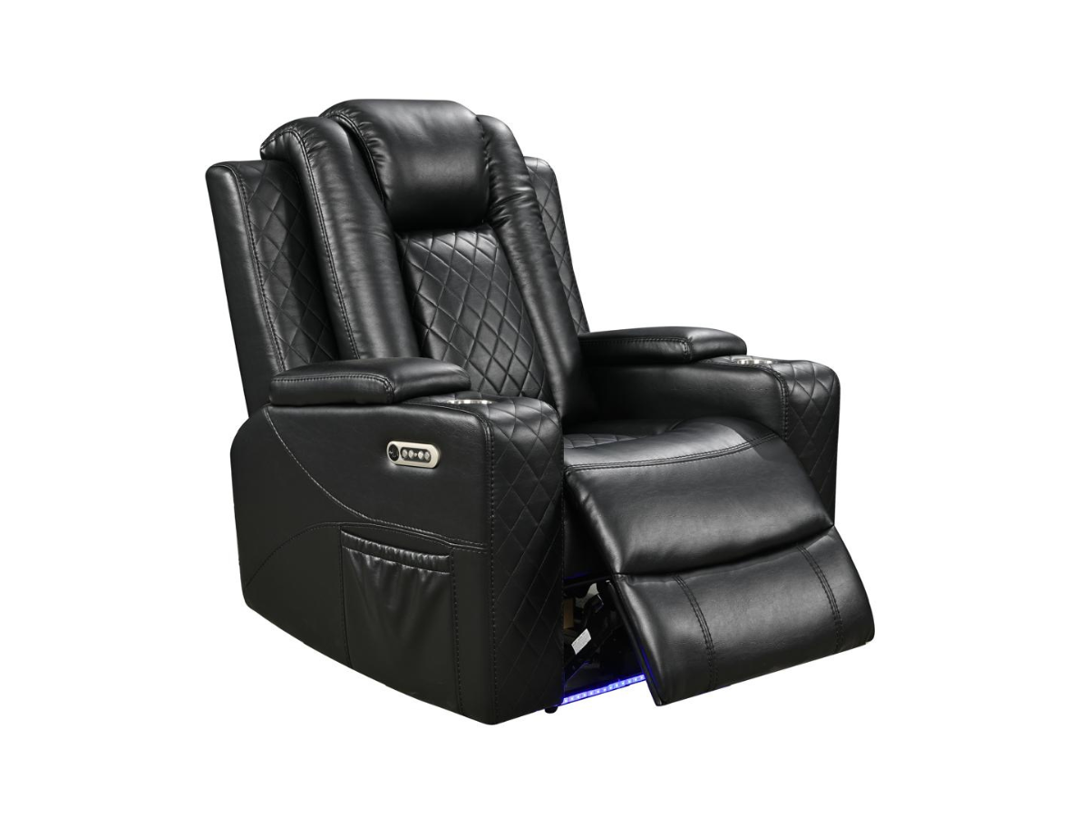 Sianna Electric Recliner 3+2+1 Sofa Set Black Aire Leather