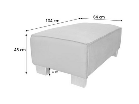 Broadgate Footstool Black Kensington Fabric