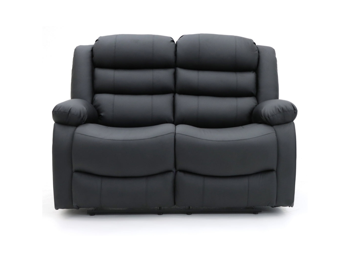 Sorrentino 3+2 Recliner Sofa Set Black Aire Leather