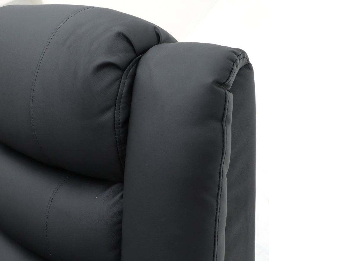 Sorrentino 3+2 Recliner Sofa Set Black Aire Leather