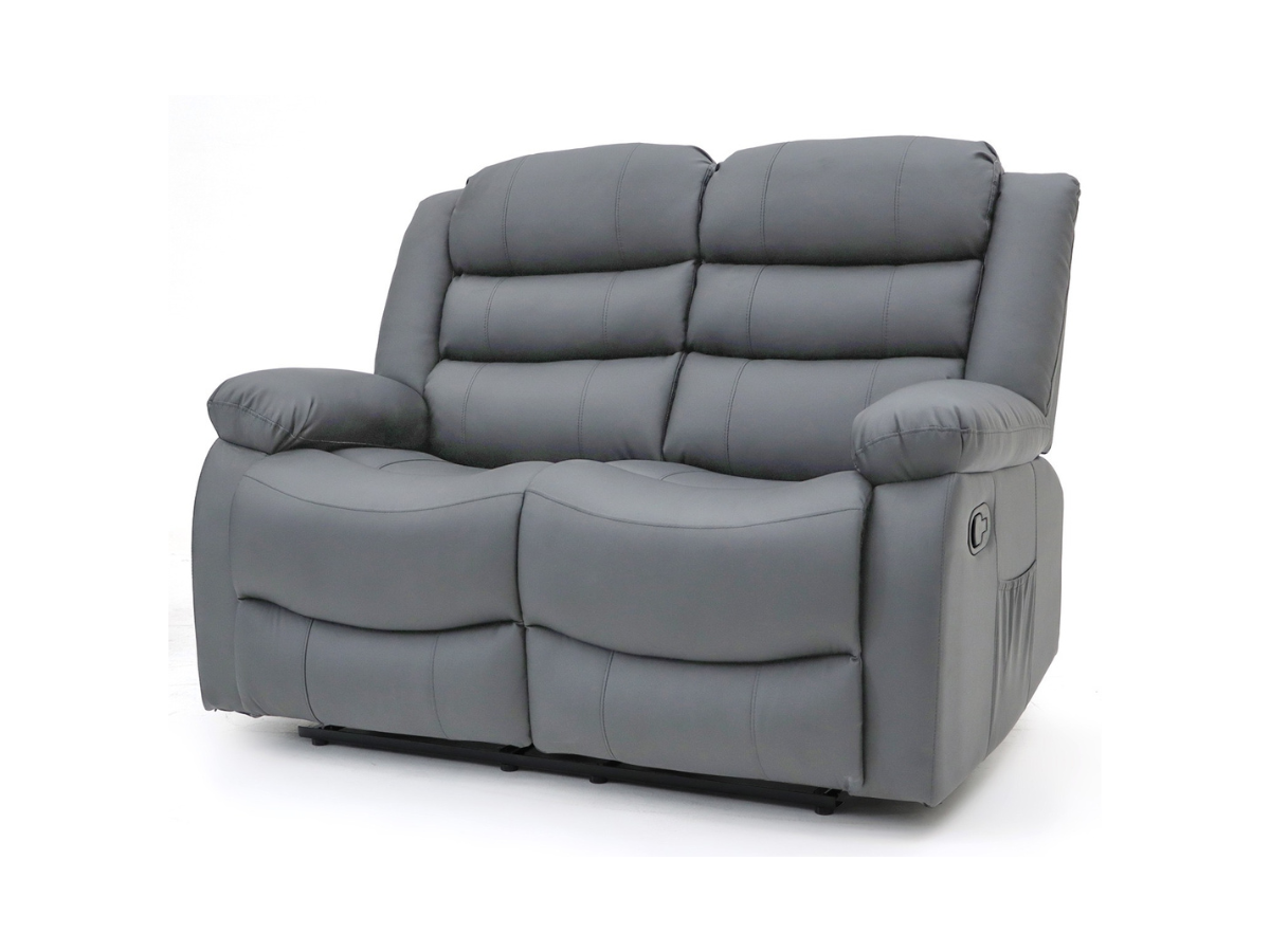 Sorrentino 2 Seater Reclining Sofa Grey Aire Leather