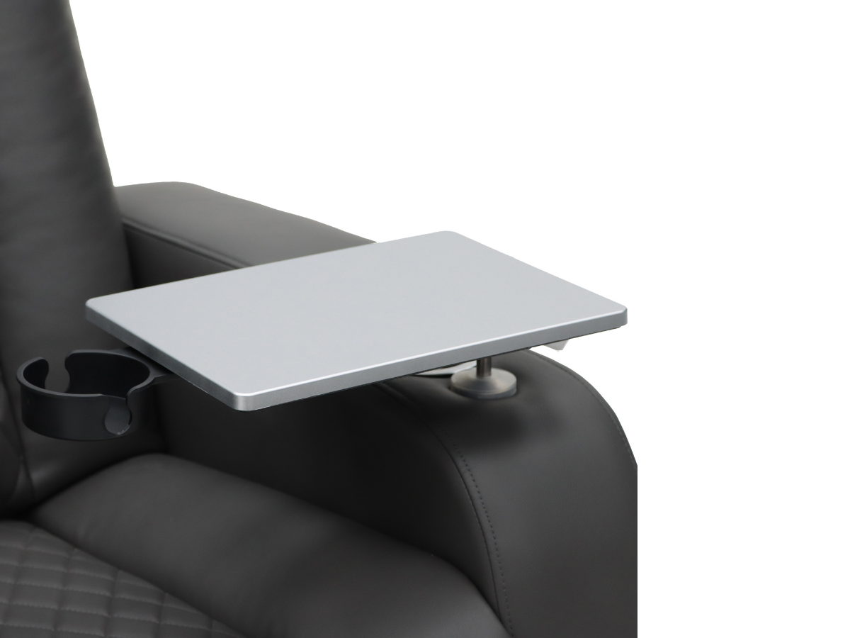 Tech 8 Smart 3 Seater Electric Recliner Sofa Grey Aire Leather