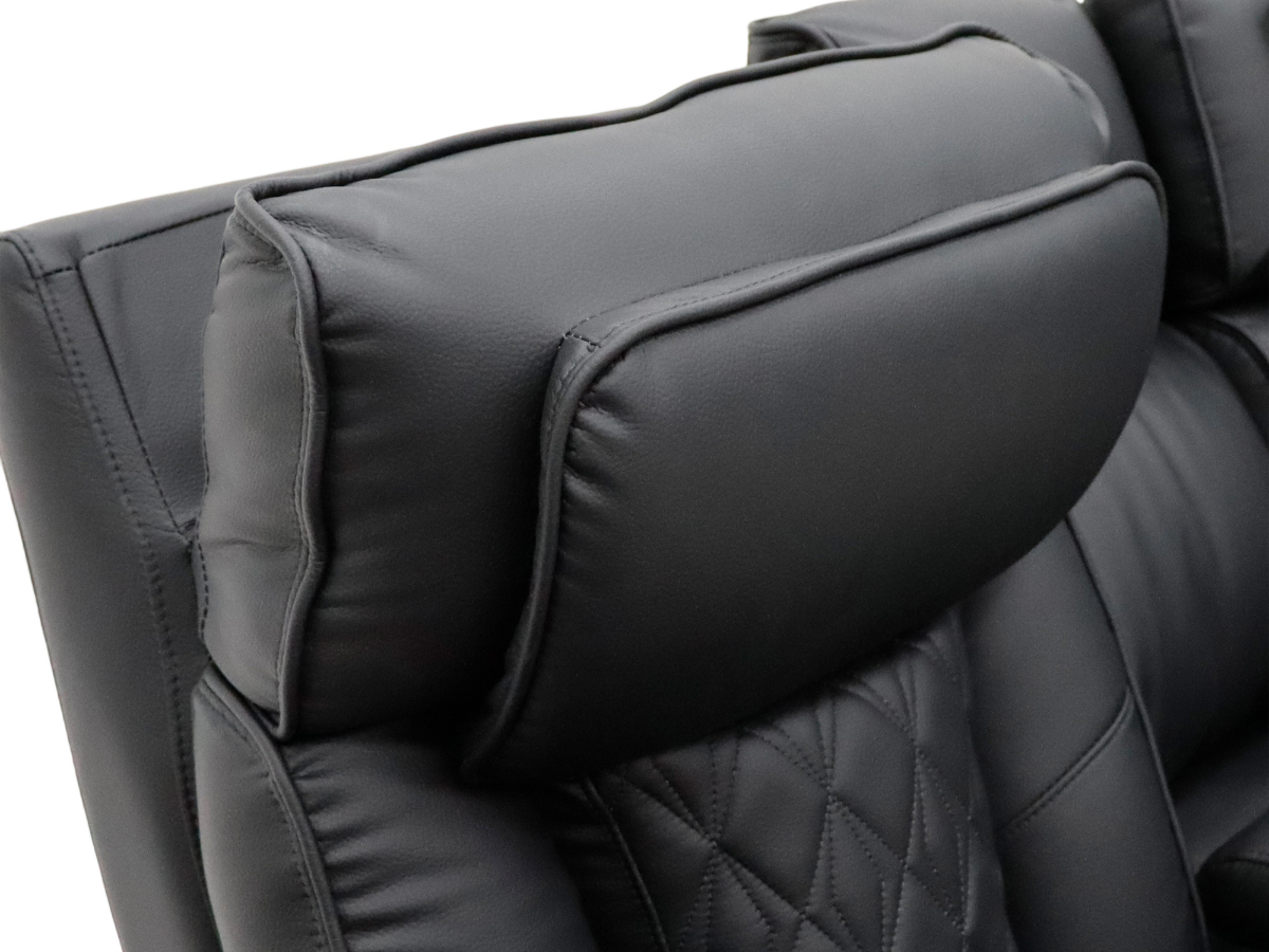 Tech 11 Smart Electric Recliner Armchair Black Aire Leather